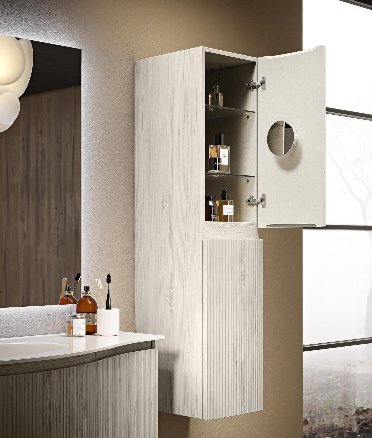 BH Olimpia Linen Cabinet Fluted Fronts