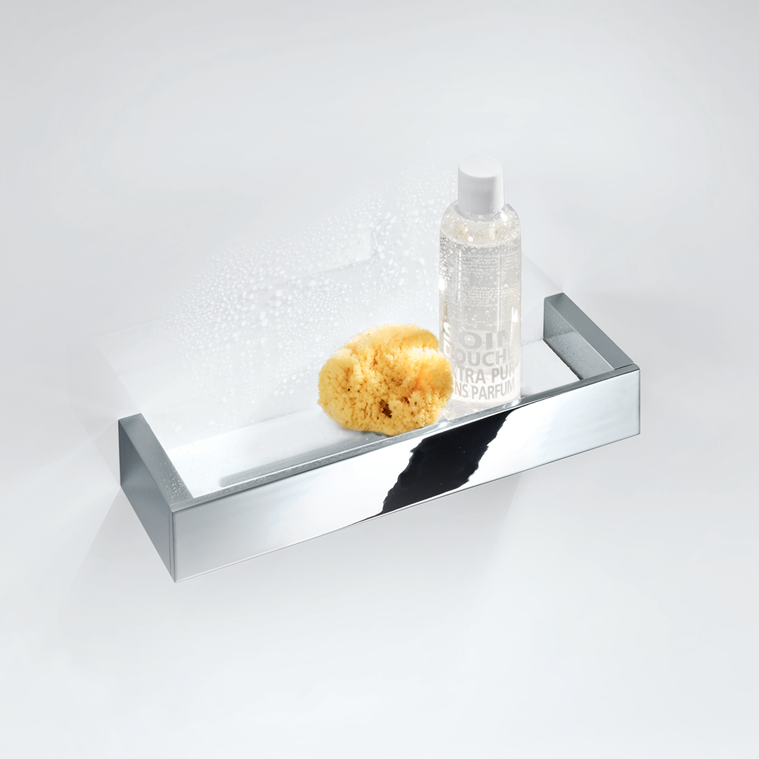 DW BK DA30 BRICK Shower shelf 12" Chrome / Acryl glass White
