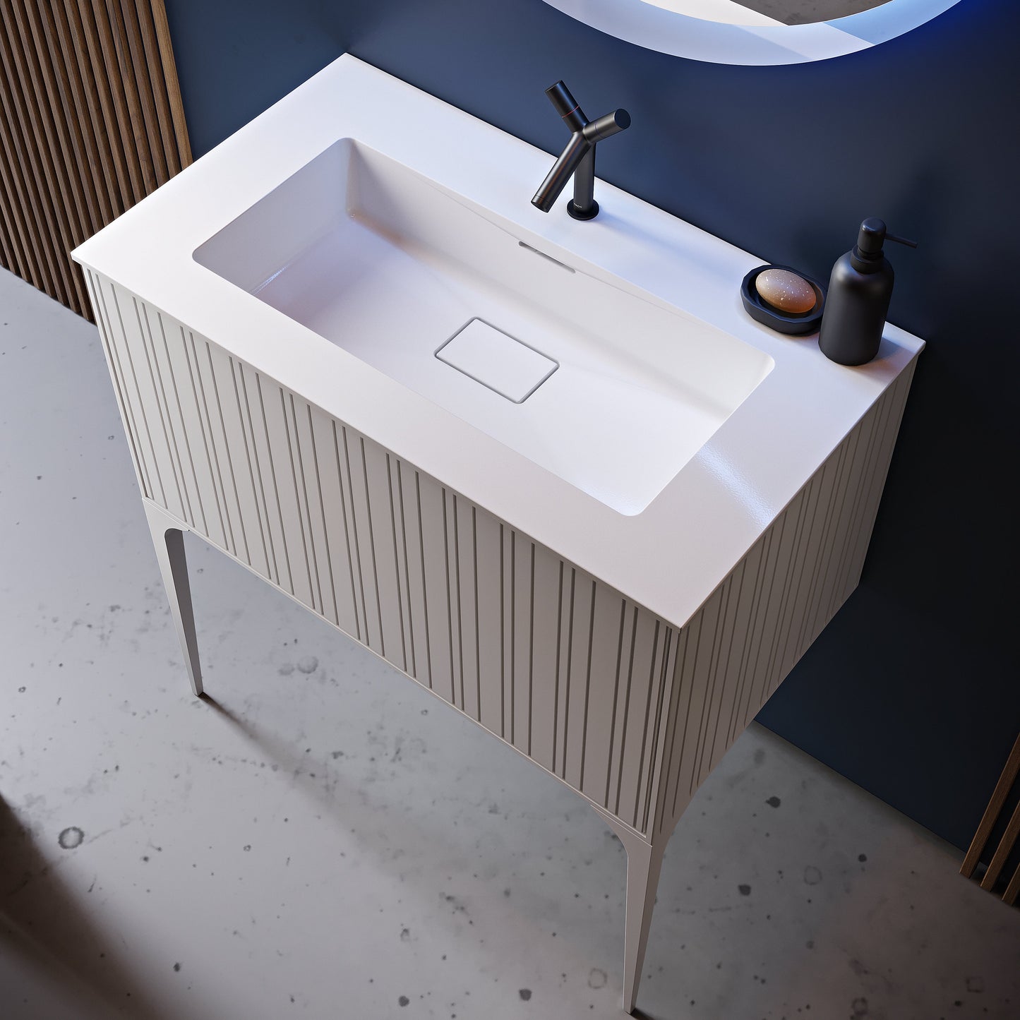 BH PORTOFINO Countertop 1 TH Resin White Matte
