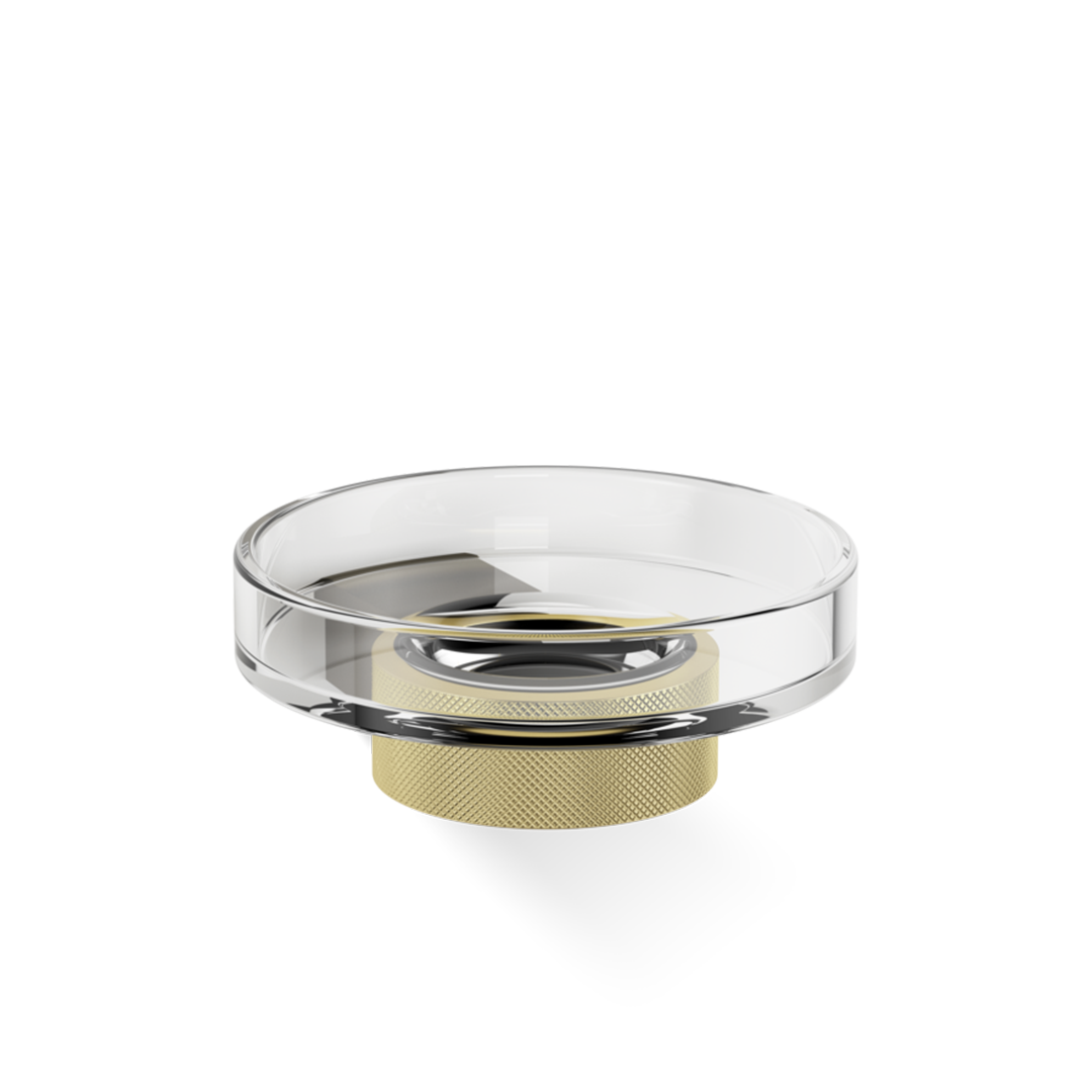 DW CLUB WSS Soap dish WM - Dark Metal Matte / Gold Matte 24 Carat with soap dish made of KRISTALL - clear