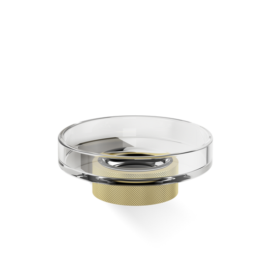 DW CLUB WSS Soap dish WM - Dark Metal Matte / Gold Matte 24 Carat with soap dish made of KRISTALL - clear