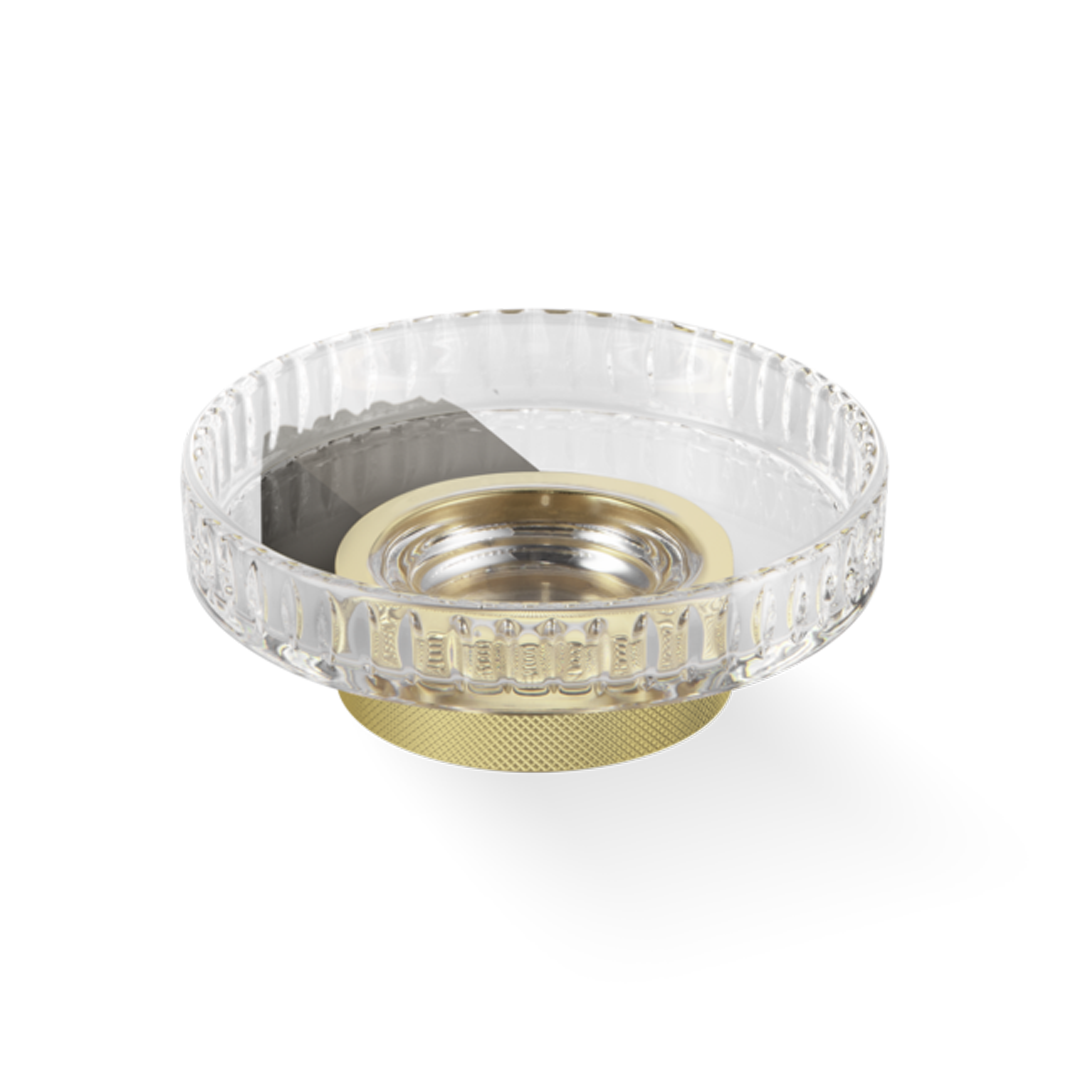 DW CLUB WSS Soap dish WM - Dark Metal Matte / Gold Matte with soap dish made of KRISTALL - edged