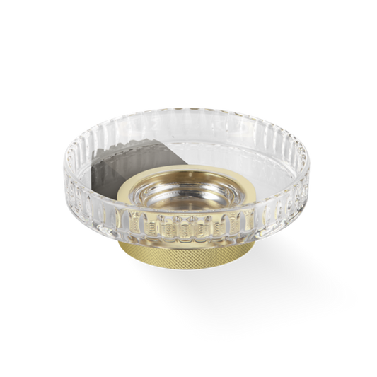 DW CLUB WSS Soap dish WM - Dark Metal Matte / Gold Matte 24 Carat with soap dish made of KRISTALL - edged