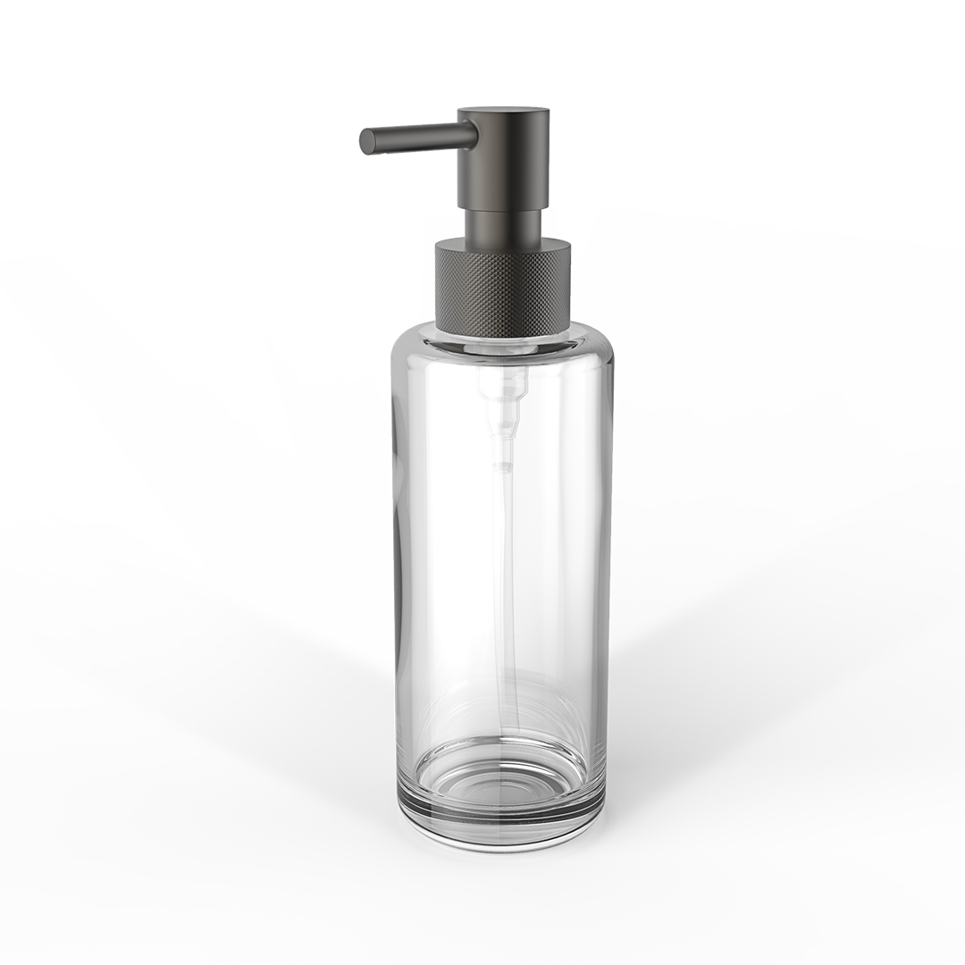 DW TT PORTER Soap dispenser Glass bottle Clear / Pump Dark Metal Matte