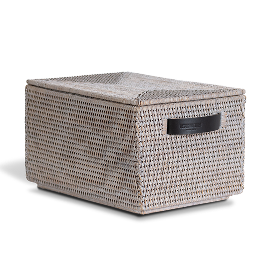 DW BASKET BOX    Storage box with lid Rattan Light
