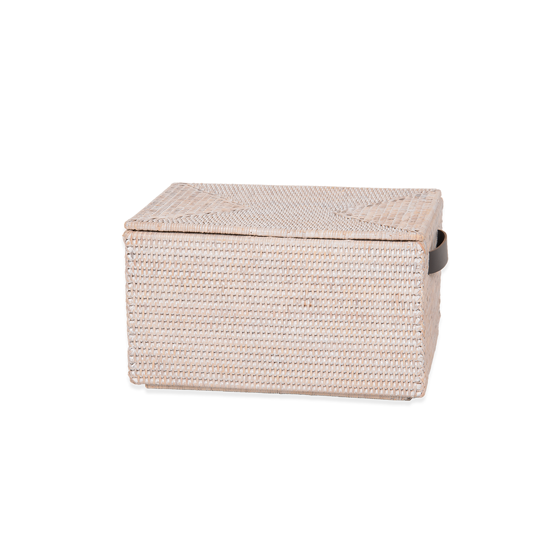 DW BASKET BOX Storage box with lid Rattan Light