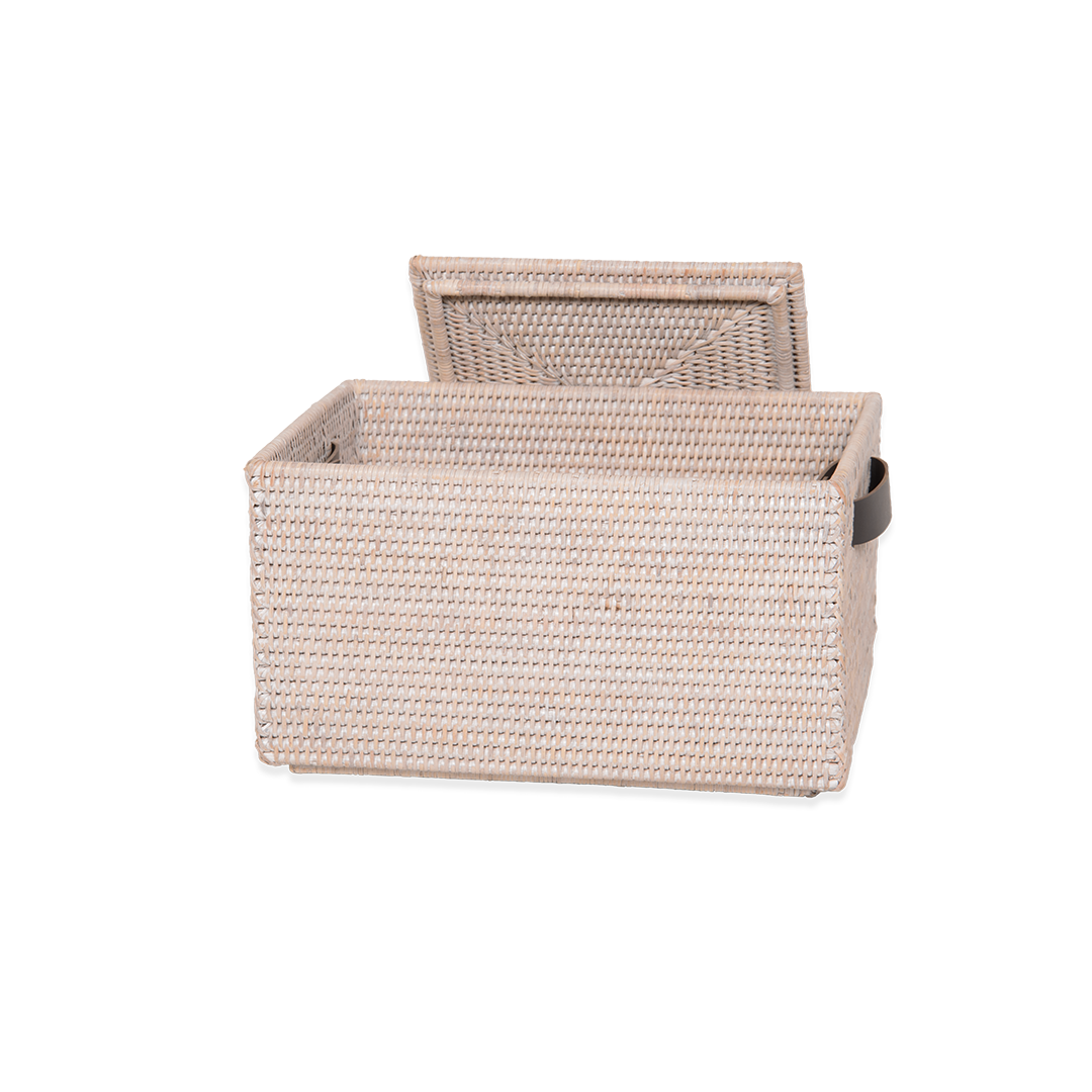 DW BASKET BOX Storage box with lid Rattan Light