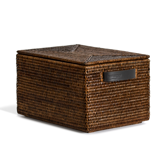 DW BASKET BOX    Storage box with lid Rattan Dark