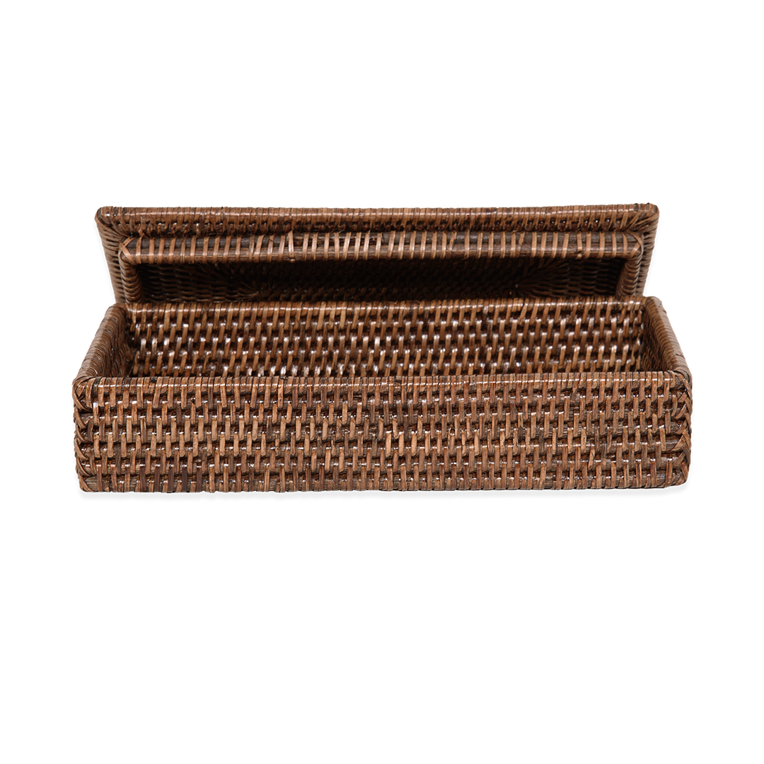 DW BASKET BMD Container with lid - Rattan dark