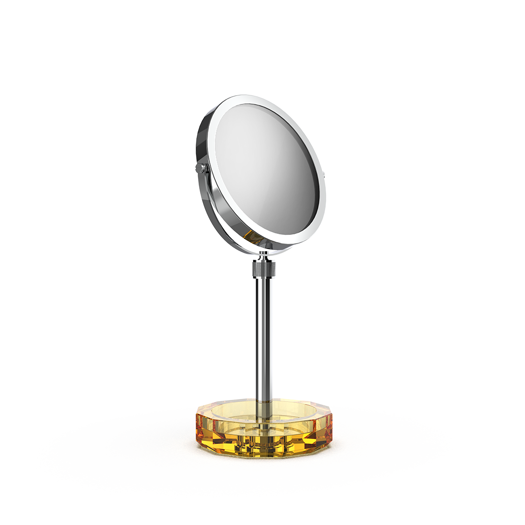 DW KR KSA KRISTALL Cosmetic mirror with Shelf Amber / Chrome