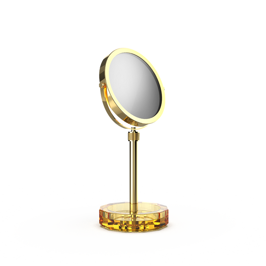 DW KR KSA KRISTALL Cosmetic mirror with Shelf Amber / Gold 24 Carat