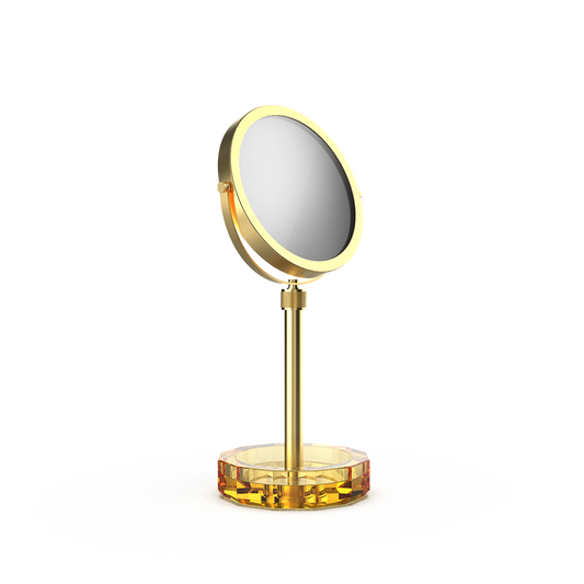 DW KR KSA KRISTALL Cosmetic mirror with Shelf Amber / Gold Matte 24 Carat