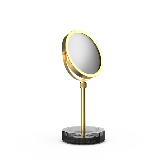 DW KR KSA KRISTALL Cosmetic mirror with Shelf Anthracite / Gold Matte 24 Carat