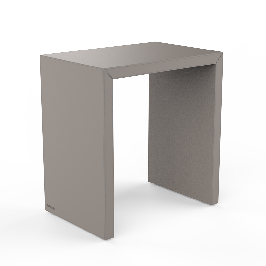 DW BROWNIE SIDE Table and Stool - Taupe Vegan Leather