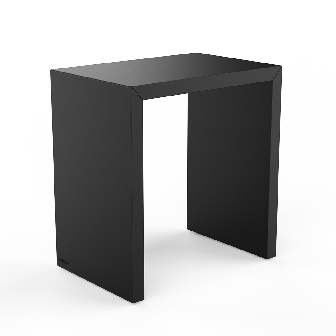 DW BROWNIE SIDE Table and Stool - Black Vegan Leather