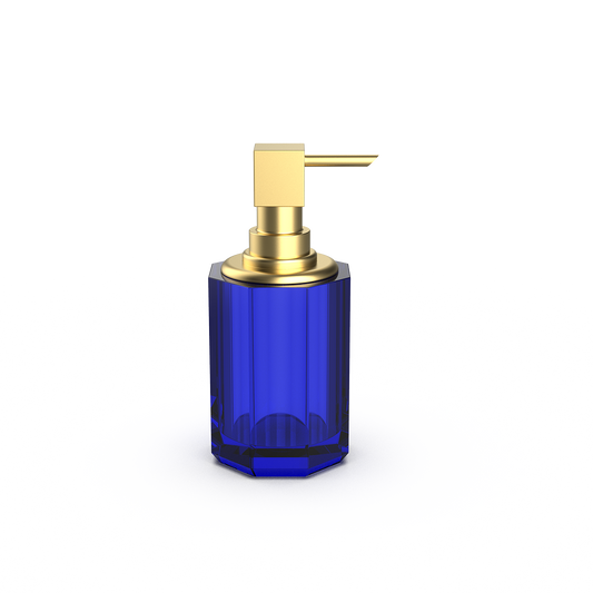 DW  KR SSP 2  KRISTALL Soap dispenser Capri Blue / Gold Matte 24 Carat