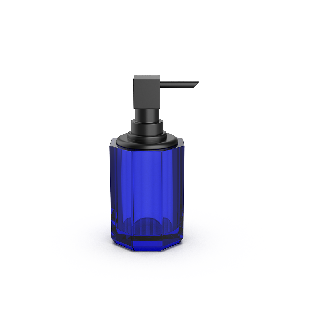 DW KR SSP 2 KRISTALL Soap dispenser Capri Blue / Black Matte