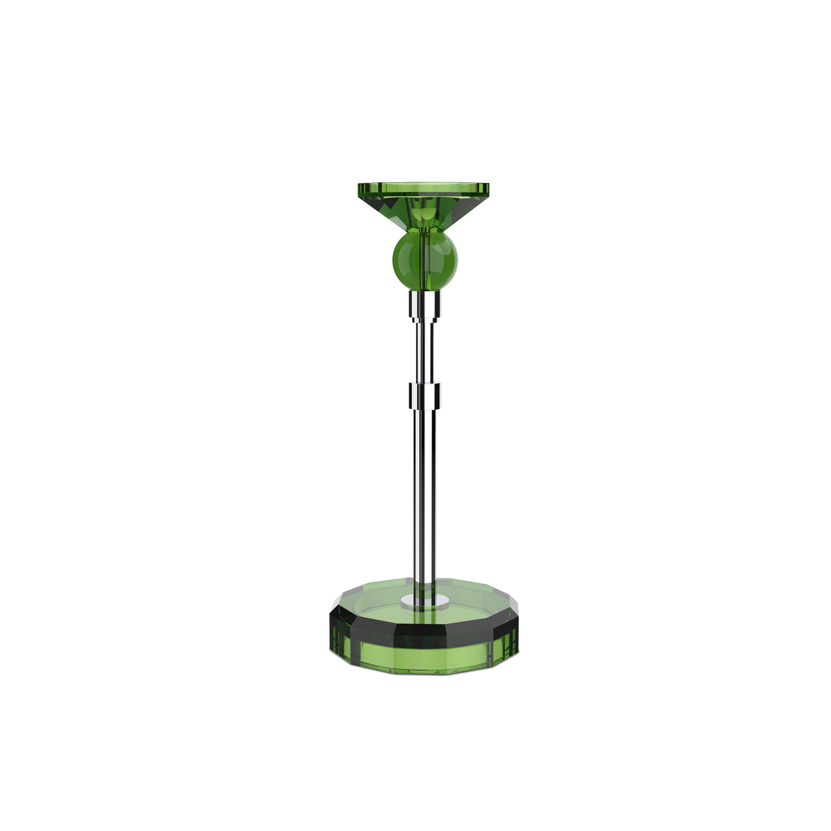DW KR HIGHLIGHT KRISTALL Candle Holder - English Green/Chrome