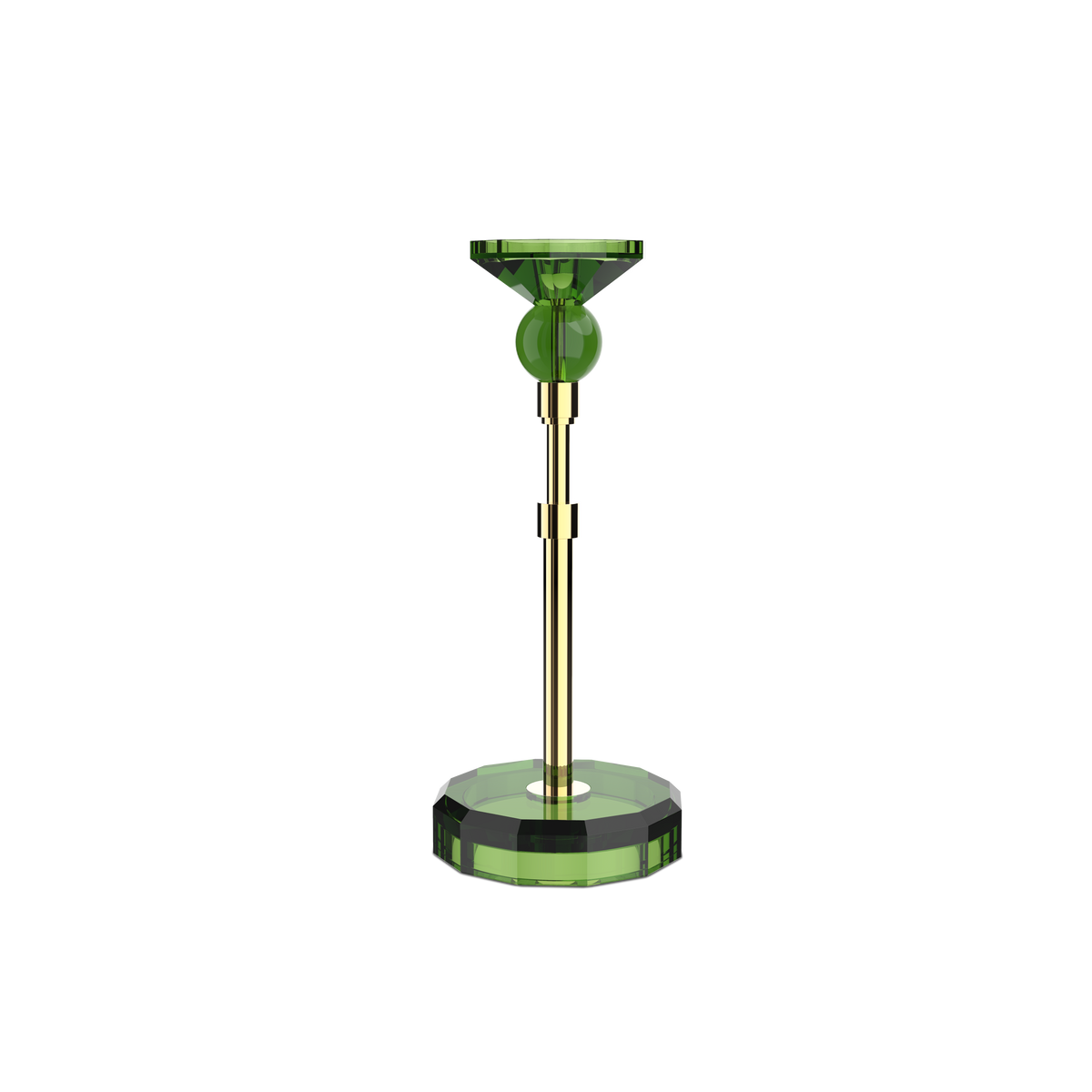DW KR HIGHLIGHT KRISTALL Candle Holder - English Green/Gold 24 Carat