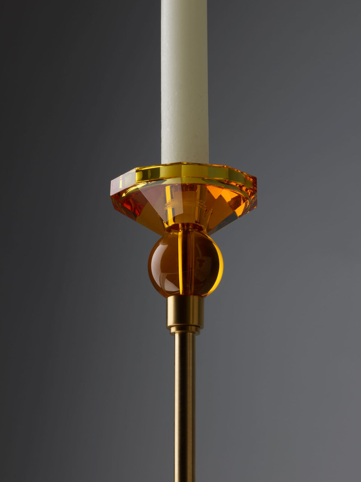 DW KR HIGHLIGHT KRISTALL Candle Holder - Amber/Gold Matte 24 Carat
