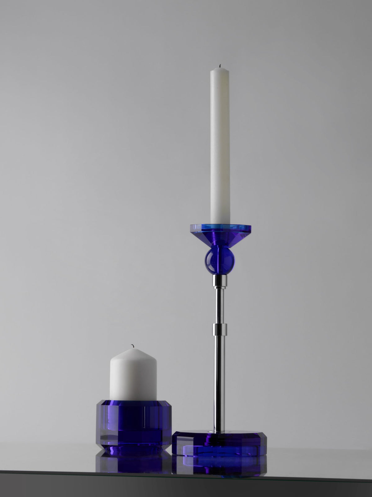 DW KR KH KRISTALL Candle Holder Capri Blue