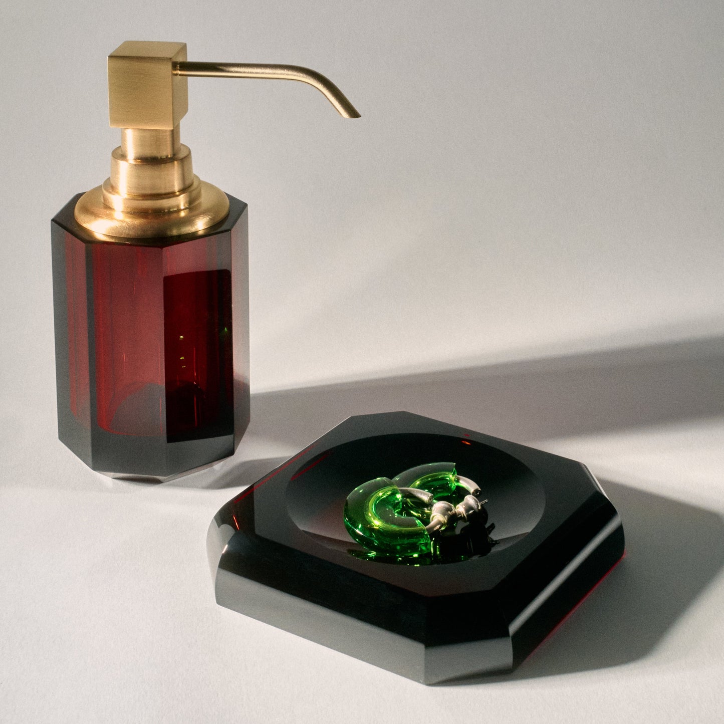 DW KR SSP 2 KRISTALL Soap dispenser - Burgundy / Gold 24 Carat