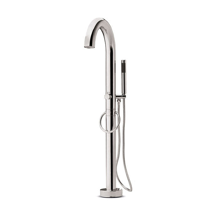 JEE-O Original Bath Faucet Freestanding with Hand Shower - Stainless Steel Brushed