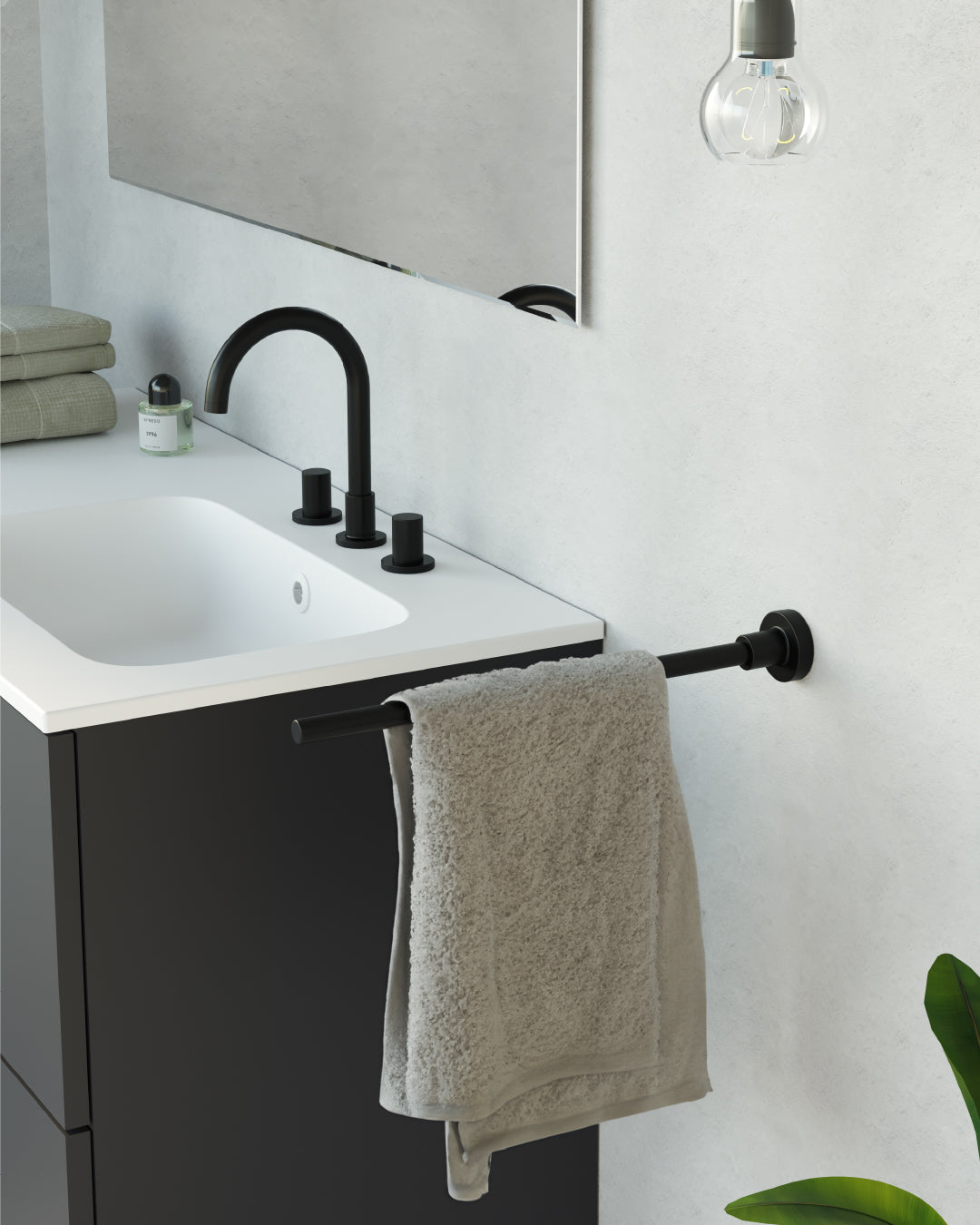 SONIA -TECNO-PROJECT FIXED TOWEL BAR 18" BLACK