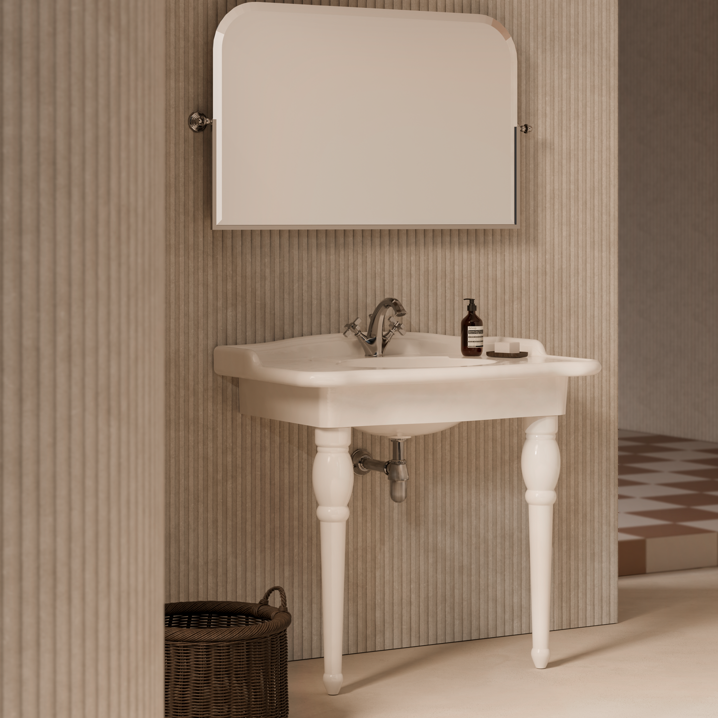 ALICE BOHEME Basin Wall mounted 37" - White Gloss (without legs)