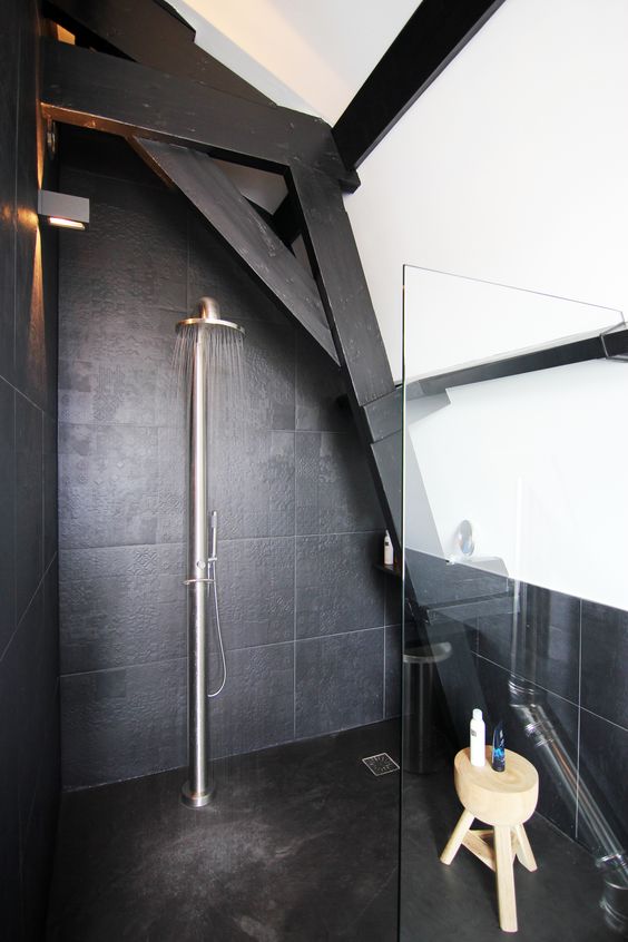 JEE-O Fatline Shower 02 Freestanding Shower Faucet Stainless Steel with Hand Shower, Brushed