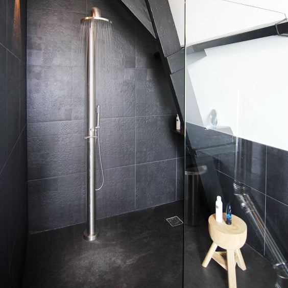 JEE-O Fatline Shower 02 TH Freestanding Stainless Steel with Hand Shower - Brushed