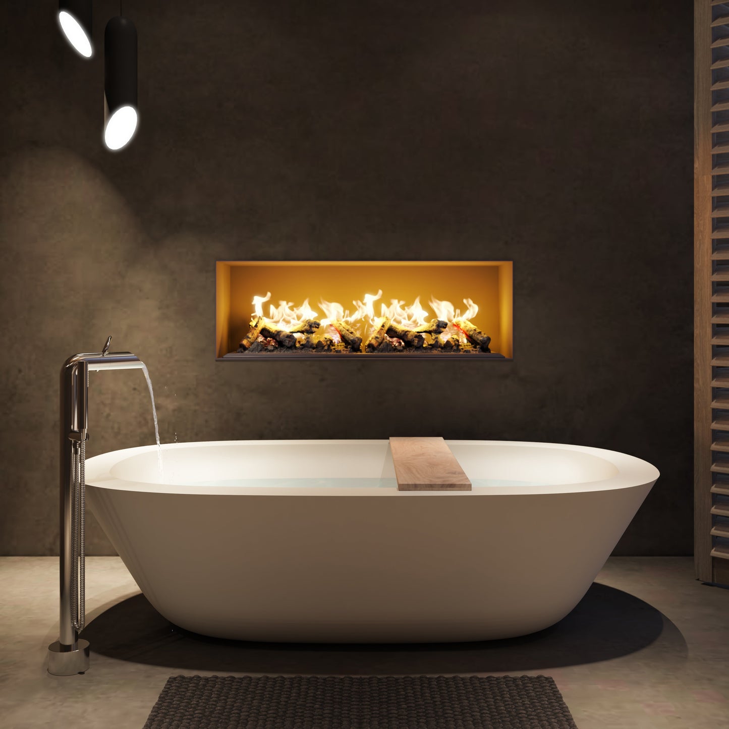 JEE-O Pure Bath Faucet Freestanding Stainless Steel diverter and Hand Shower - Brushed