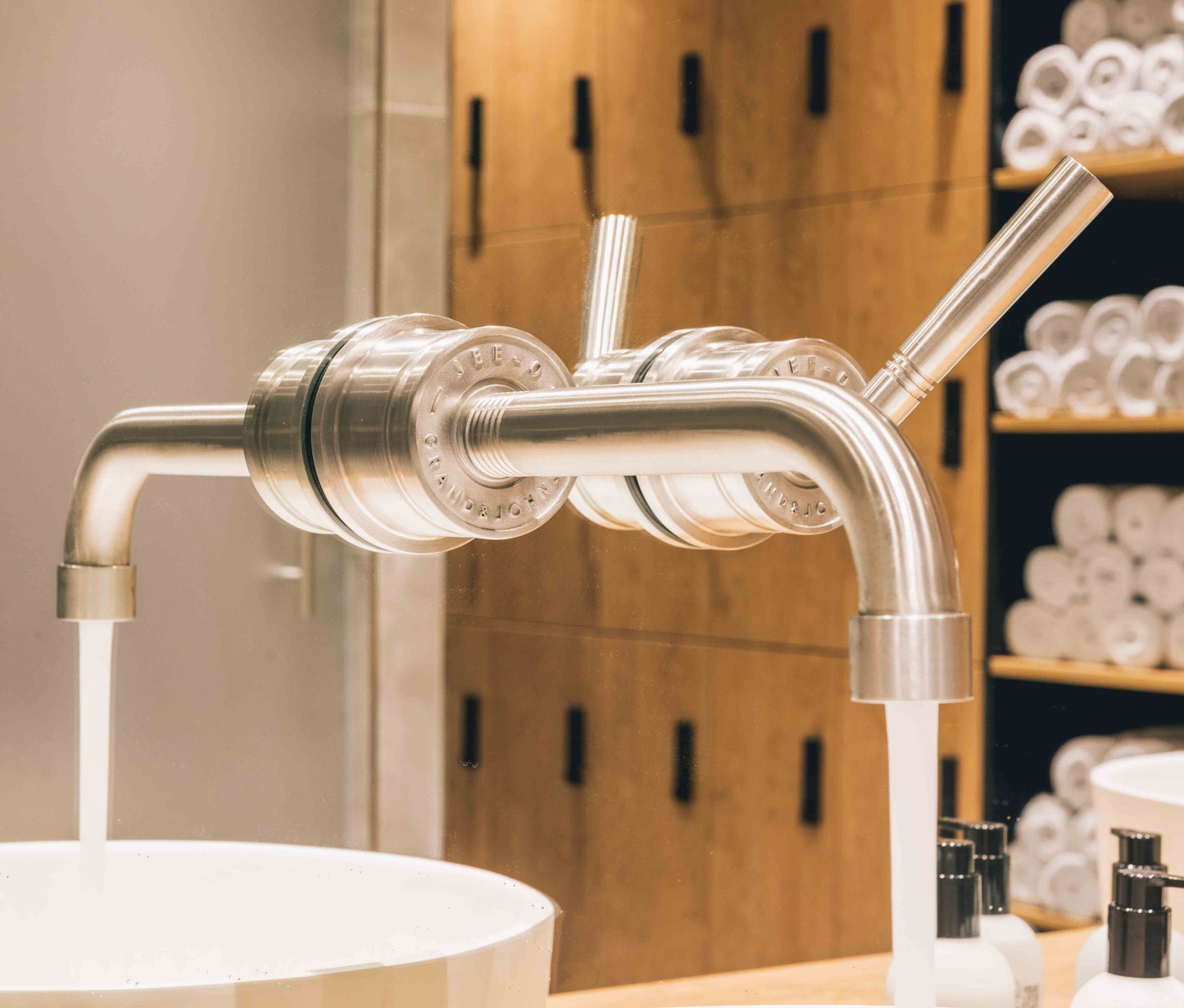 JEE-O Soho Faucet One Way Valve Wall Mounted Stainless Steel Brushed