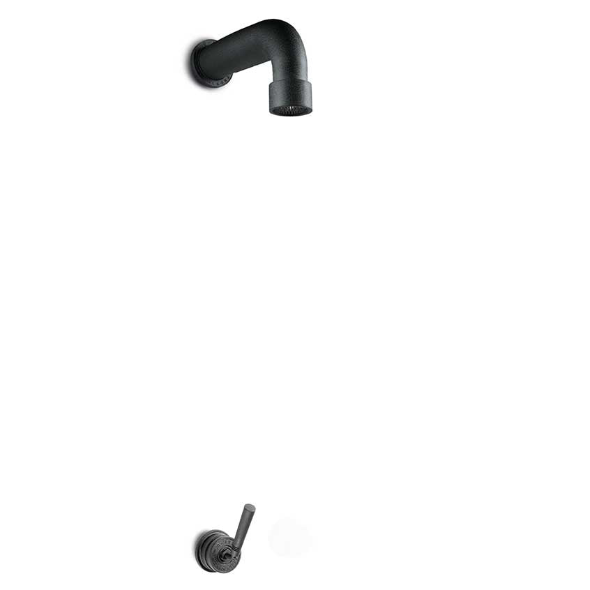 JEE-O Soho Shower Set 01 SS with wall shower, one way mixer, hammercoated black