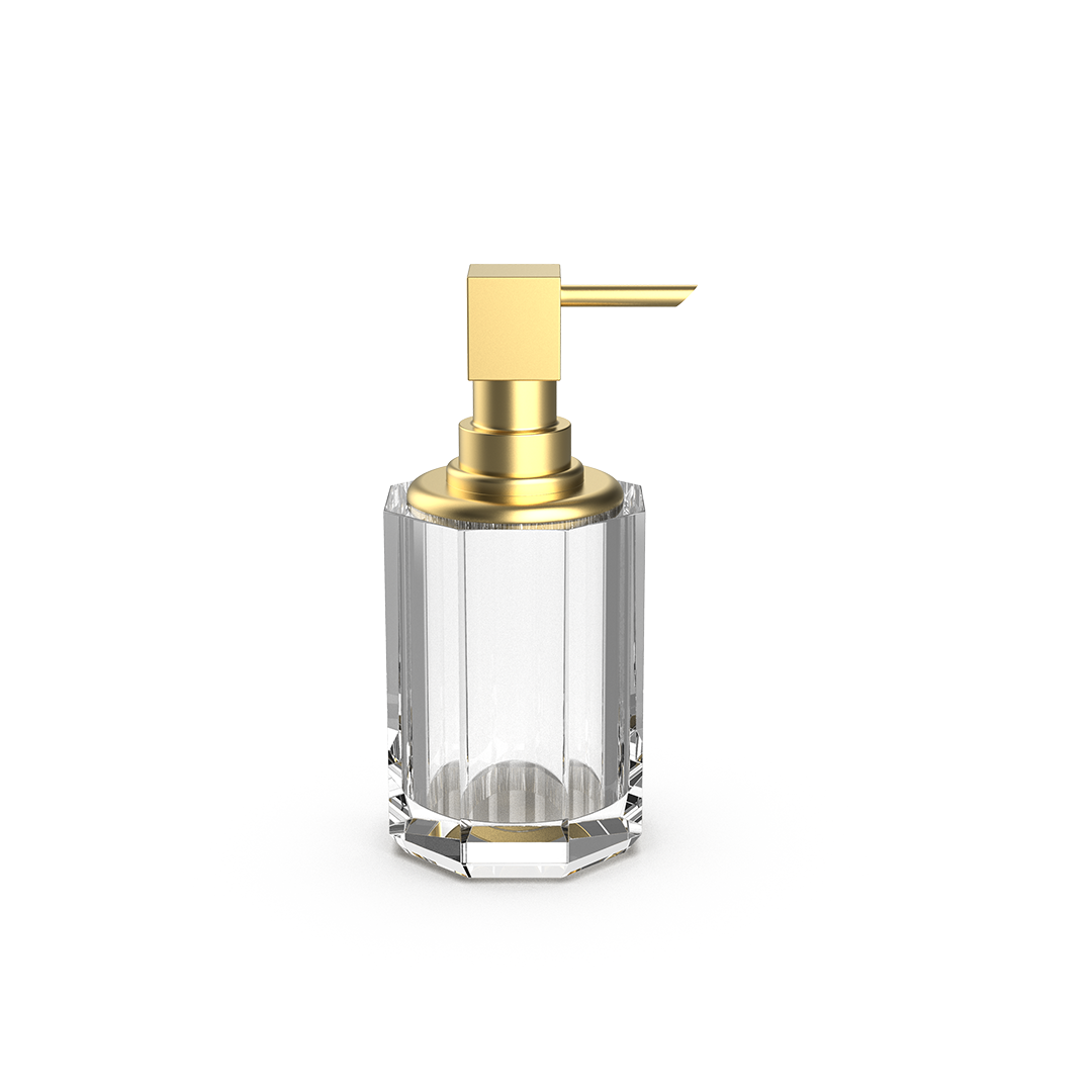 DW KR SSP 2 KRISTALL Soap dispenser Crystal Clear / Gold Matte 24 Carat