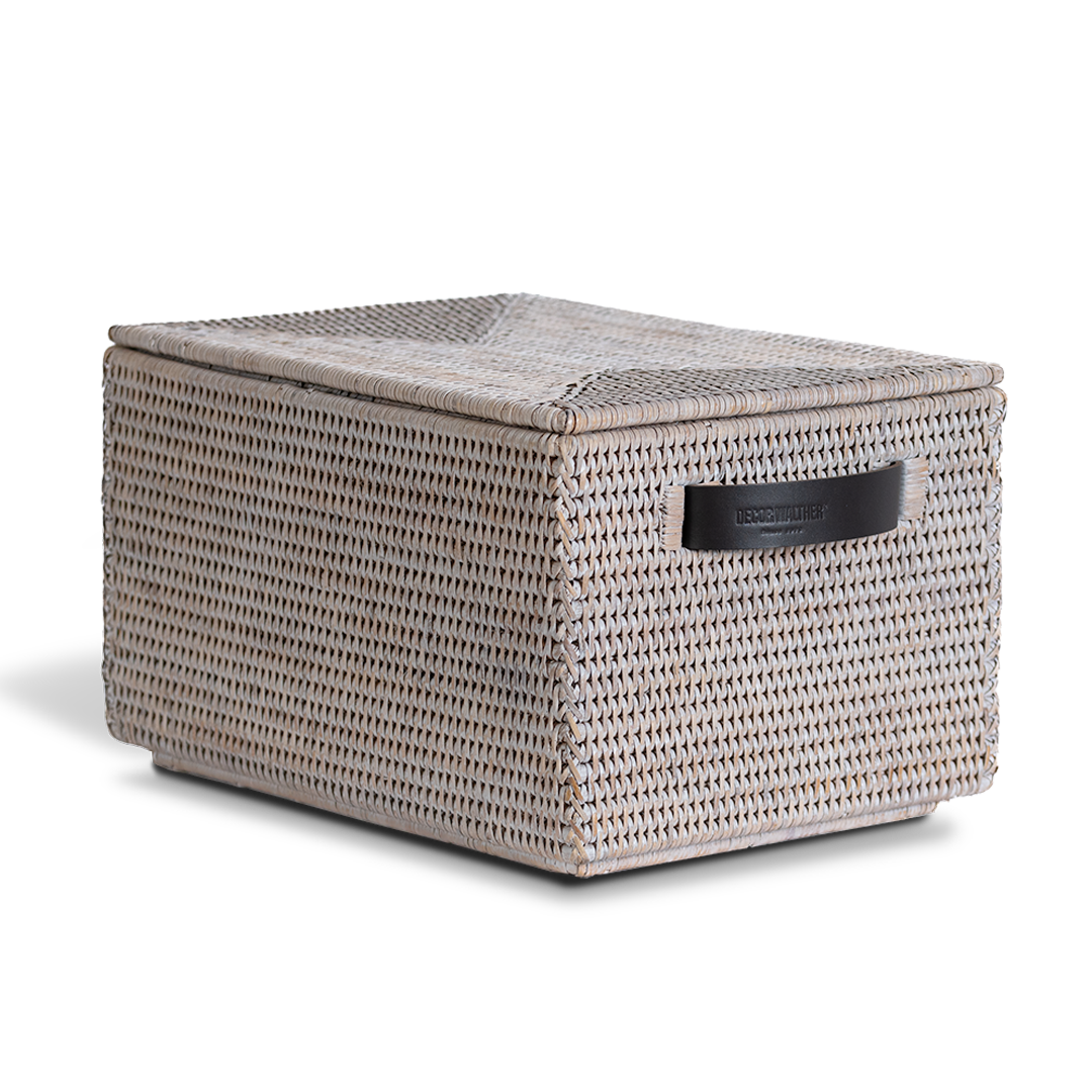 DW BASKET BOX Storage box with lid Rattan Light