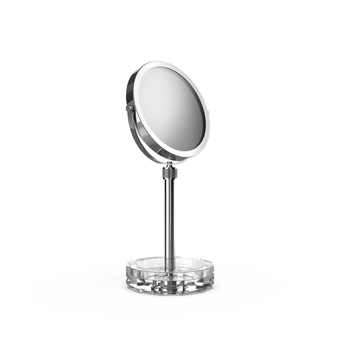 DW KR KSA KRISTALL Cosmetic mirror with Shelf Clear / Chrome