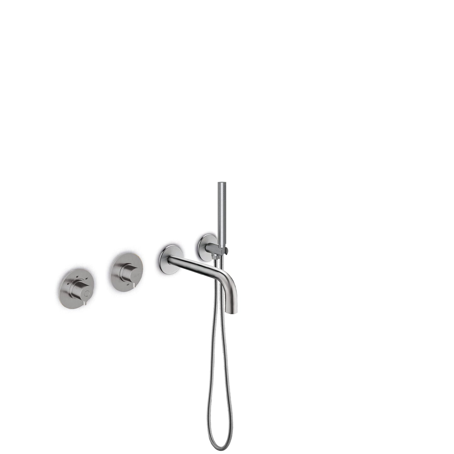 JEE-O Slimline Bath Combination 01 with thermostat Stainless Steel Brushed
