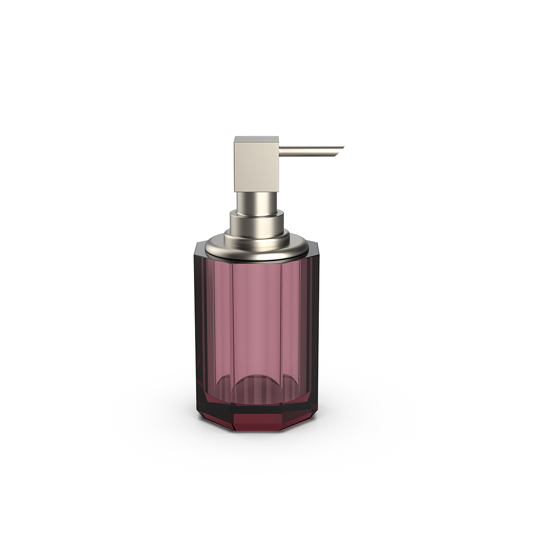 DW KR SSP 2 KRISTALL Soap dispenser - Burgundy / Nickel Satin