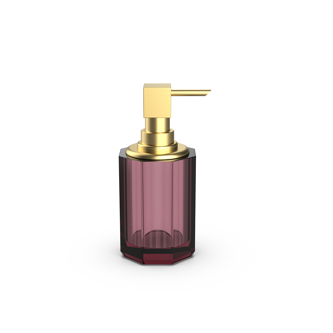 DW KR SSP 2 KRISTALL Soap dispenser - Burgundy / Gold Matte 24 Carat