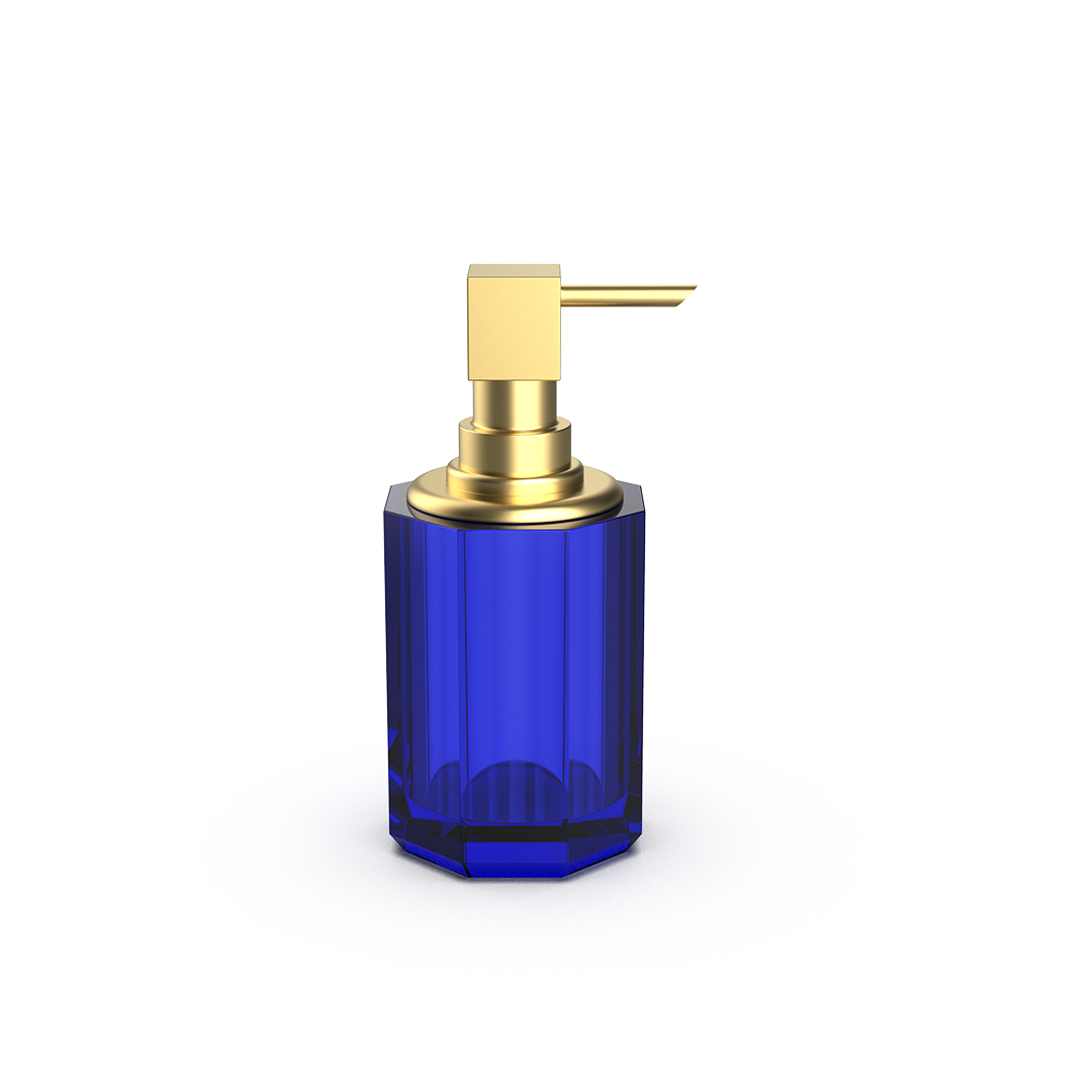 DW KR SSP 2 KRISTALL Soap dispenser Capri Blue / Gold Matte 24 Carat