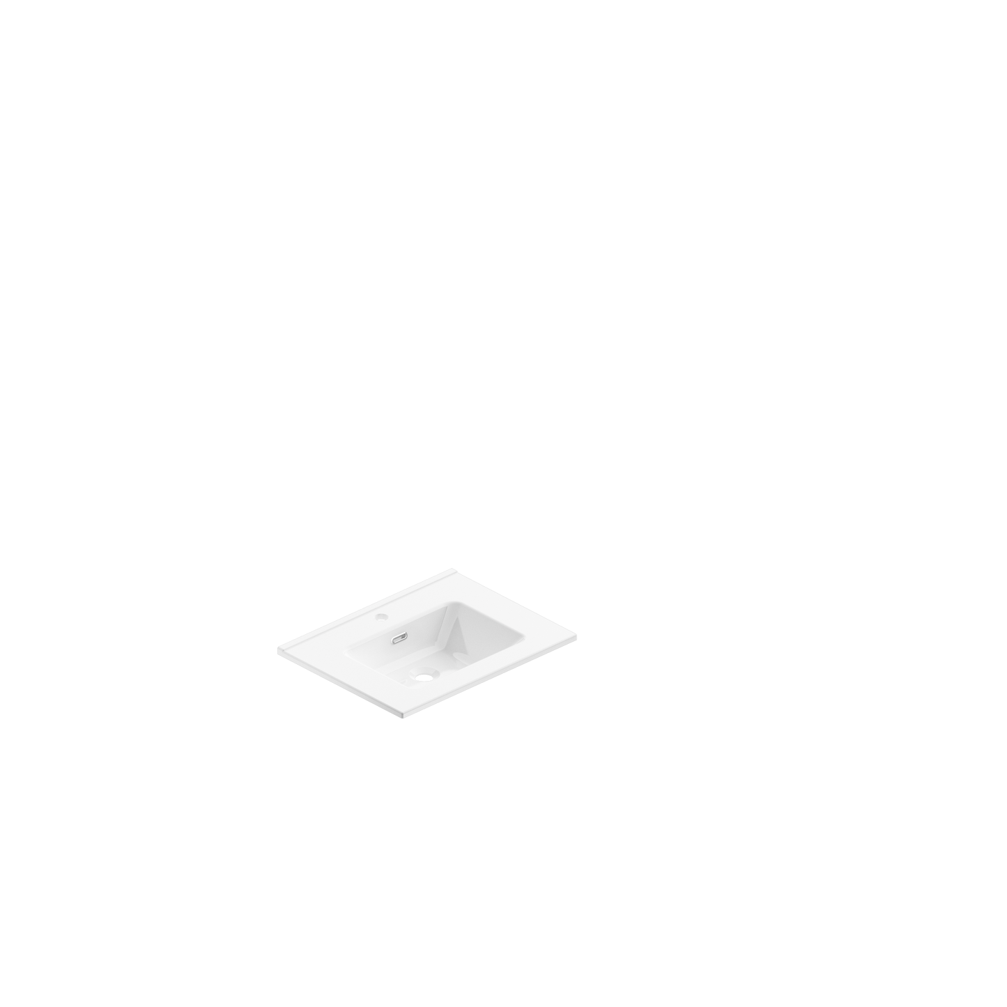 Berloni Speed Countertop Ceramic 1 taphole - White Gloss