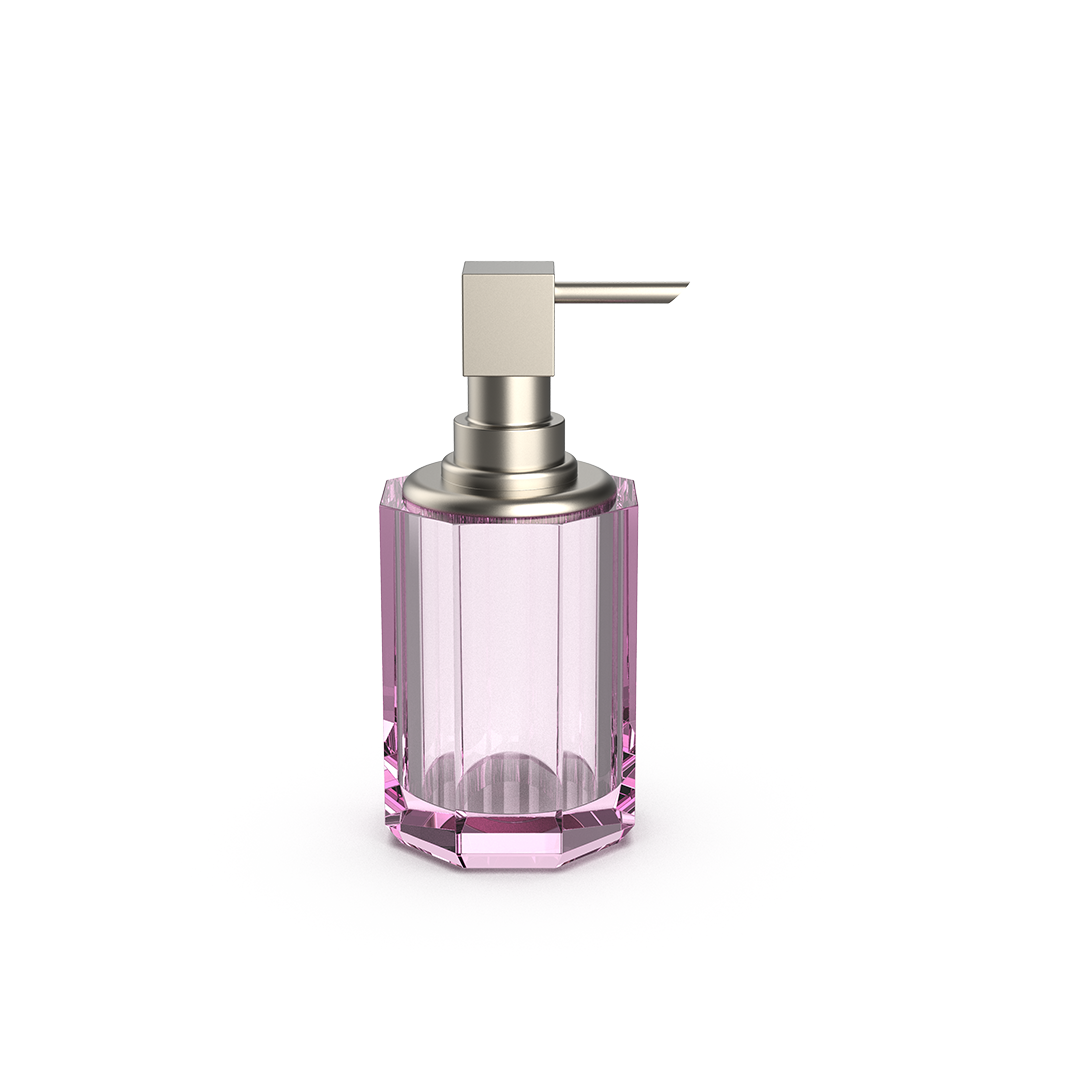 DW KR SSP 2 KRISTALL Soap dispenser Pink / Nickel Satin