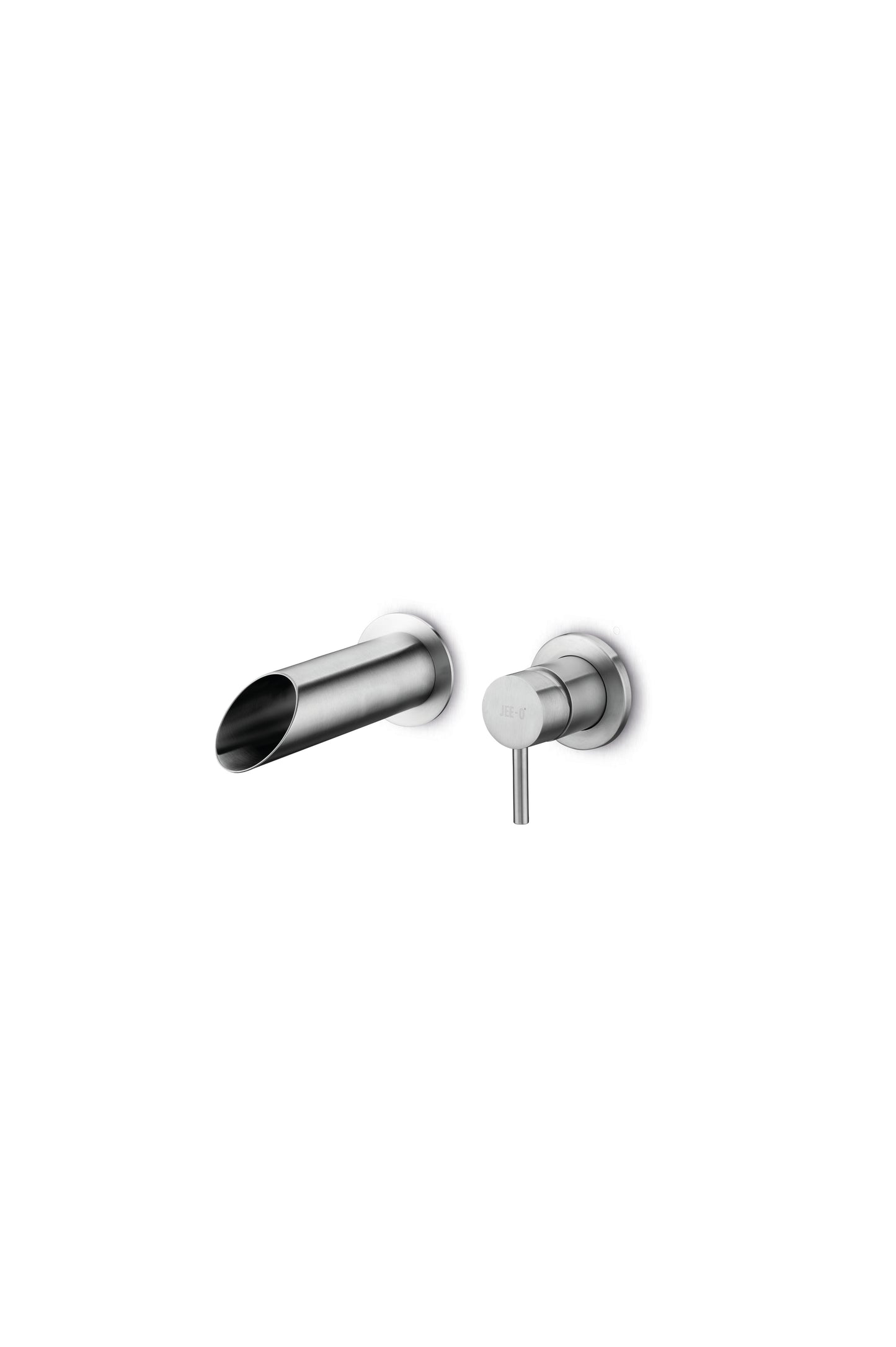 JEE-O Pure Basin Faucet Wall Mounted with Spout Stainless Steel with concealed body, Brushed