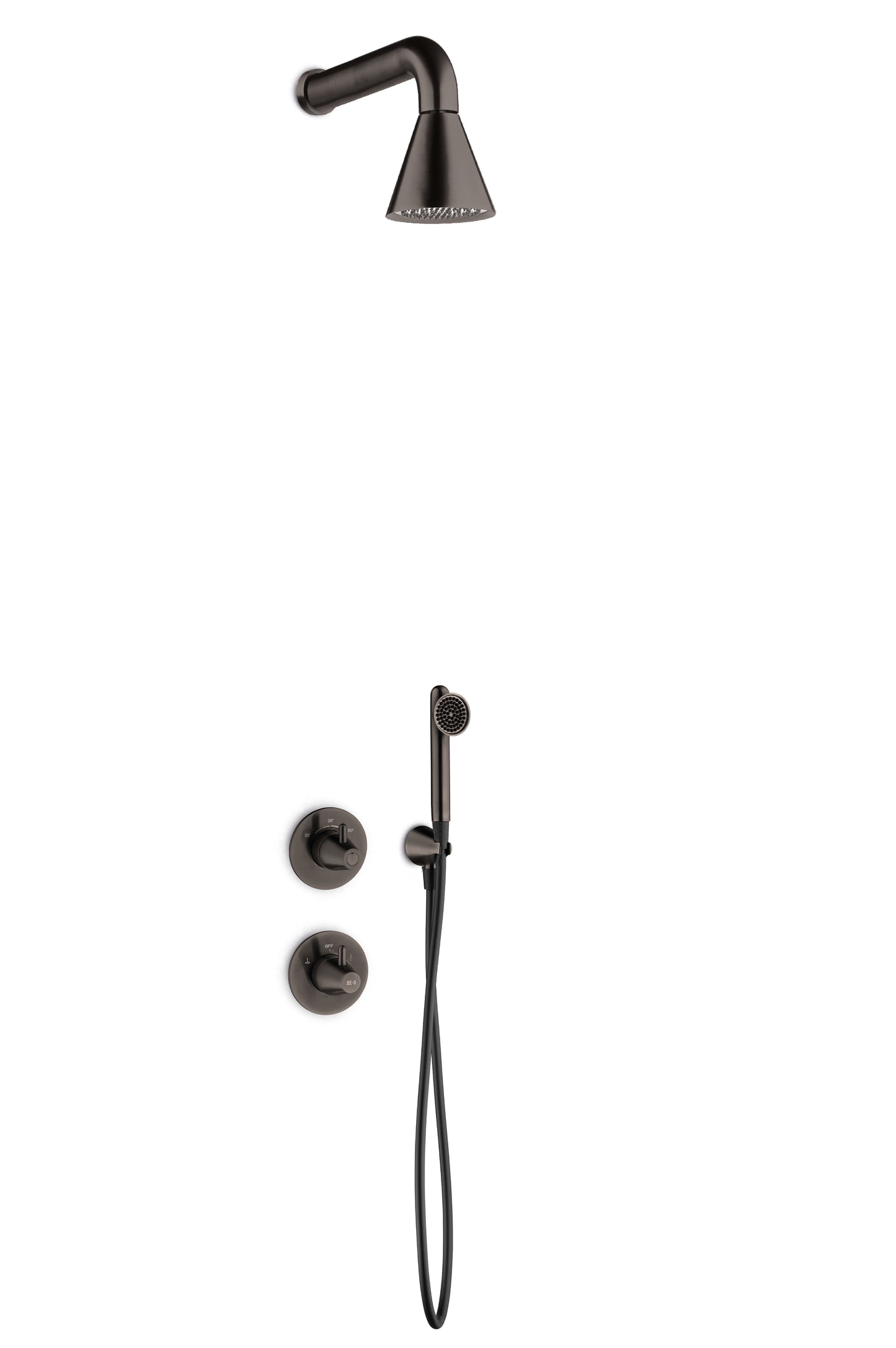 JEE-O Cone Shower Set 02 Wall SS with shower, TH mixer, diverter and wall handshower