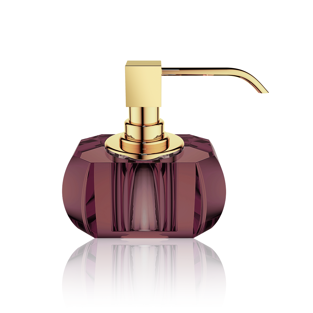 DW KR SSP KRISTALL Soap dispenser - Burgundy / Gold 24 Carat