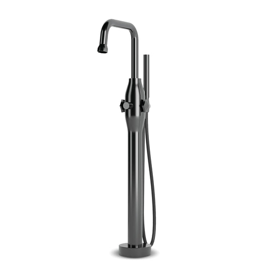 JEE-O Bloom Bath Faucet Freestanding Stainless Steel with Hand Shower - Gun Metal