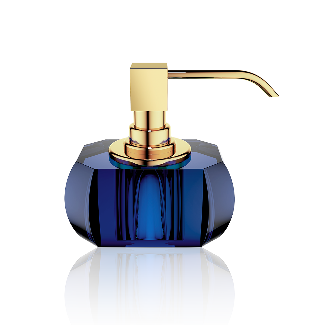 DW KR SSP KRISTALL Soap dispenser Capri Blue / Gold 24 Carat