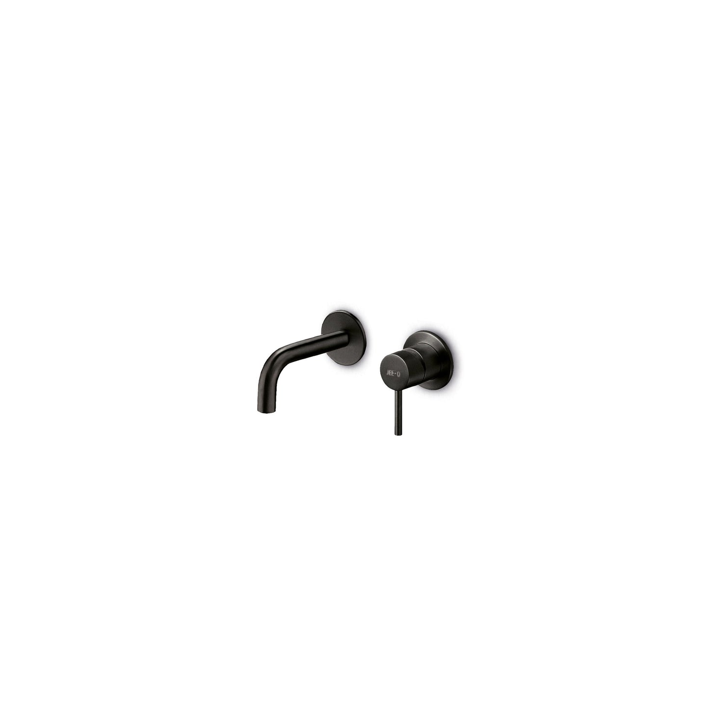 JEE-O Slimline Basin Faucet Wall Mounted Stainless Steel with 90 degrees Spout - Structured Black