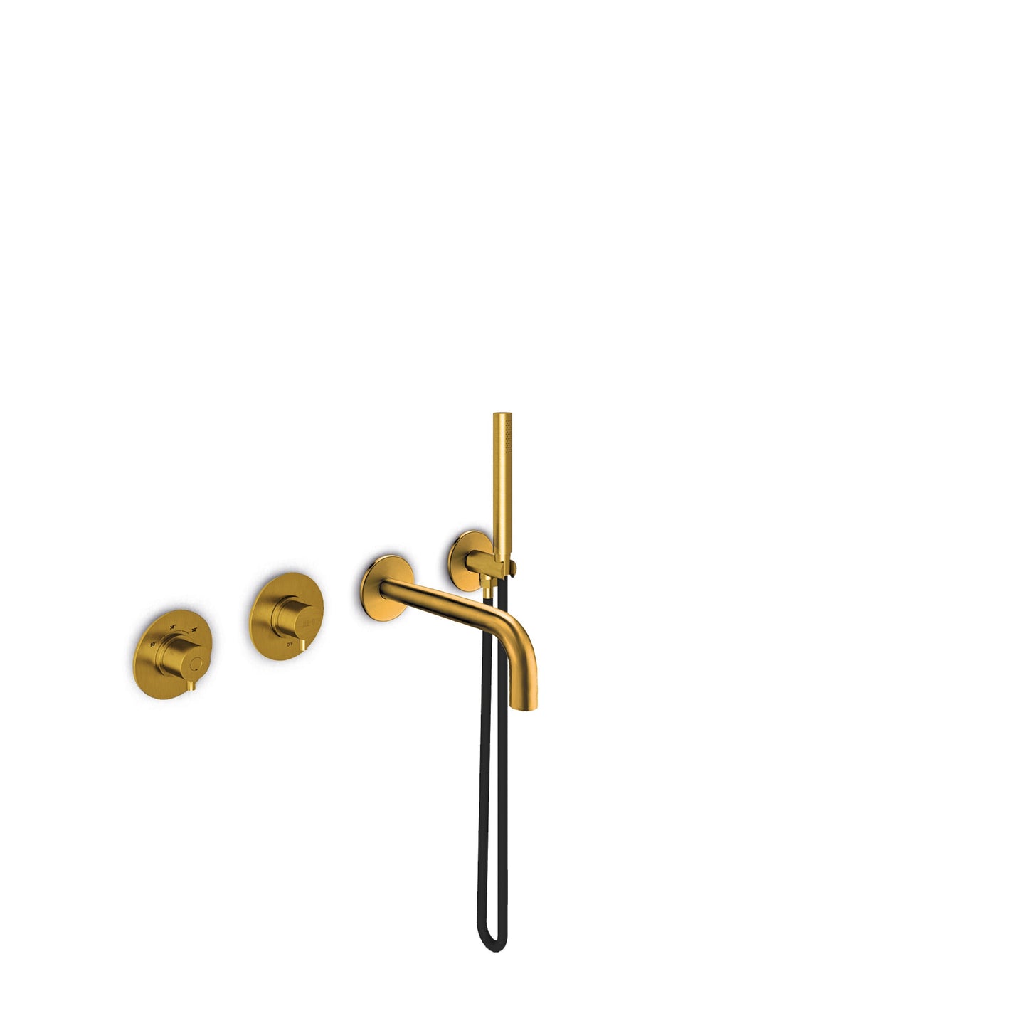 JEE-O Slimline Bath Combination 01 Stainless Steel with thermostat - Matte Gold
